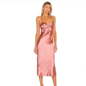 Camila Coelho Arnoldo Satin Dress - rust color - size small